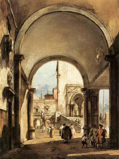 Francesco Guardi An Architectural Caprice before 1777 oil painting image